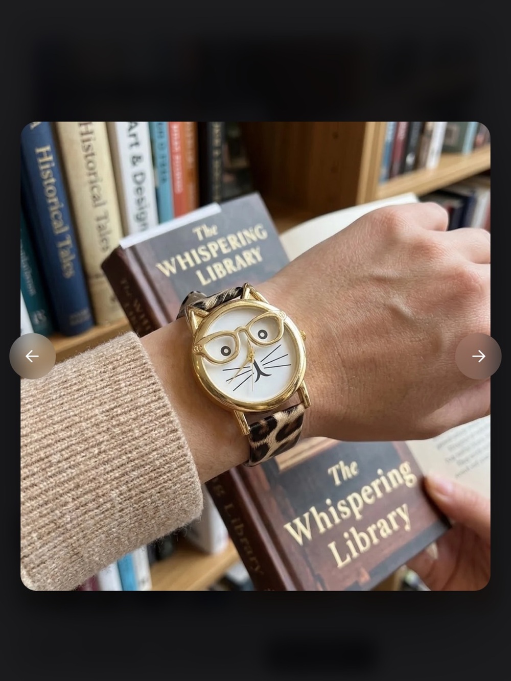 Cat Face with Glasses Watch with Brown Strap🐱🤓 - Picture 5 of 14